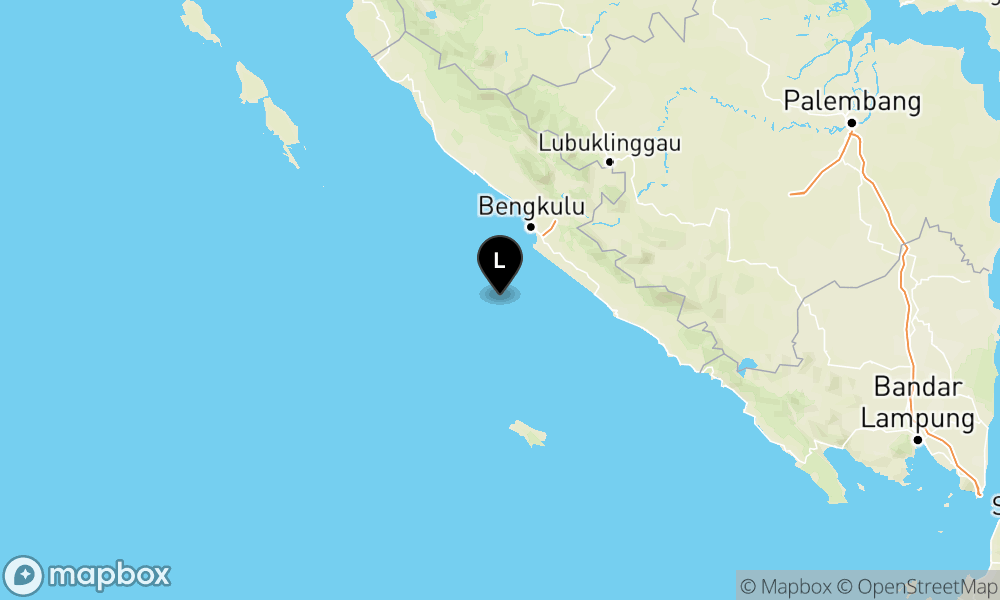 Peta Gempa 68 km BaratDaya BENGKULU-BENGKULU