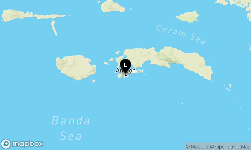 Peta Gempa Pusat gempa berada di laut 2 km BaratLaut Ambon