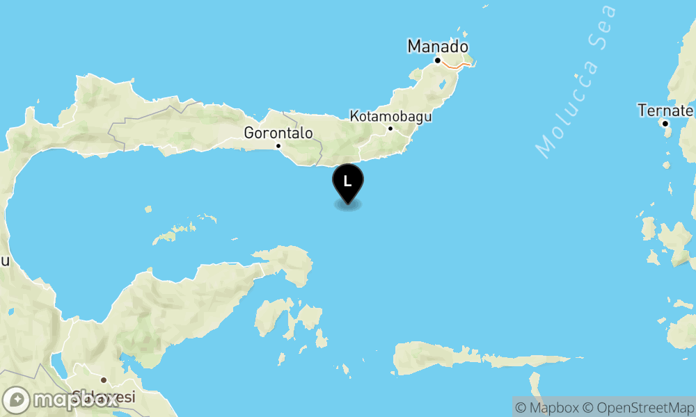 Peta Gempa 61 km BaratDaya BOLAANGUKI-BOLSEL-SULUT