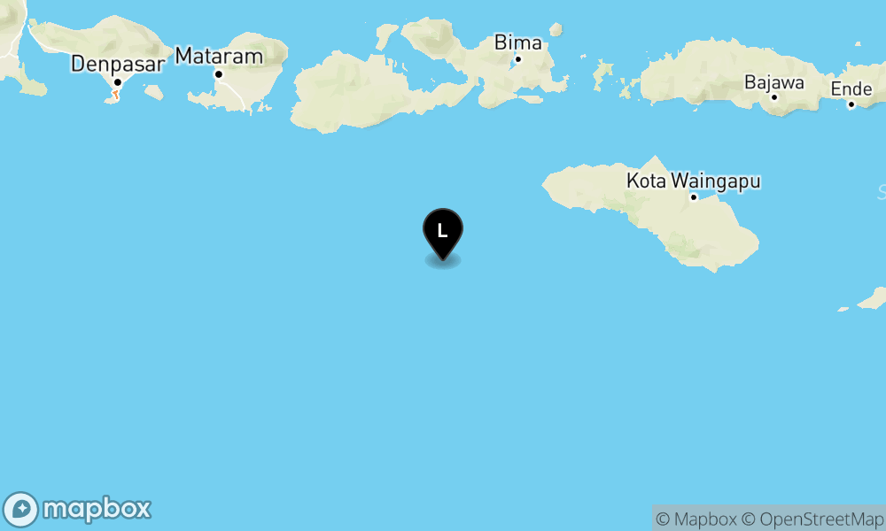 Peta Gempa 124 km BaratDaya KODI-SUMBABARATDAYA-NTT