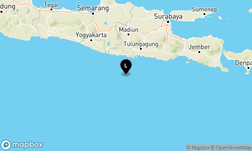 Peta Gempa Pusat gempa berada di Laut 86 Km Tenggara Pacitan