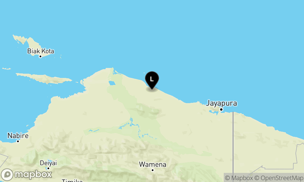 Peta Gempa 31 km Tenggara SARMI-PAPUA