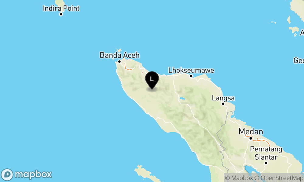 Peta Gempa Pusat gempa berada di darat 25 km BaratDaya Pidie Jaya