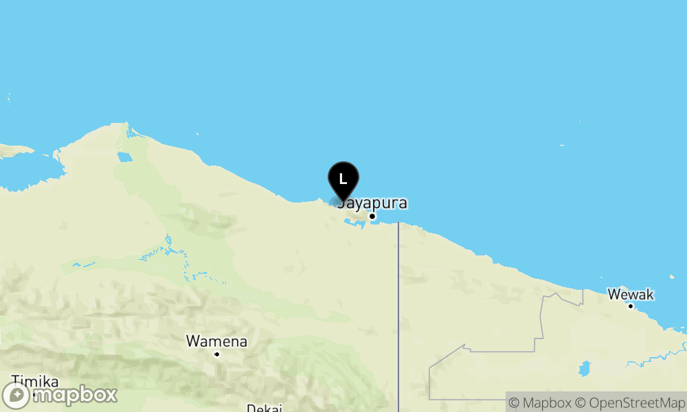 Peta Gempa Pusat gempa berada di darat 18 Km Barat laut Kab. Jayapura