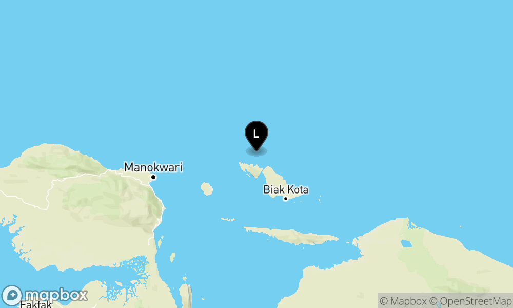 Peta Gempa 24 km TimurLaut SUPIORI-PAPUA