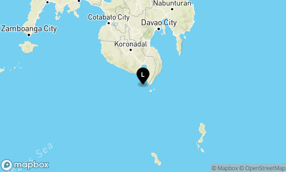 Peta Gempa 216 km BaratLaut TAHUNA-KEP.SANGIHE-SULUT