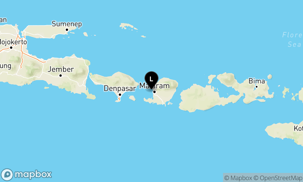 Peta Gempa Pusat gempa berada di laut 18 km barat laut Lombok Barat