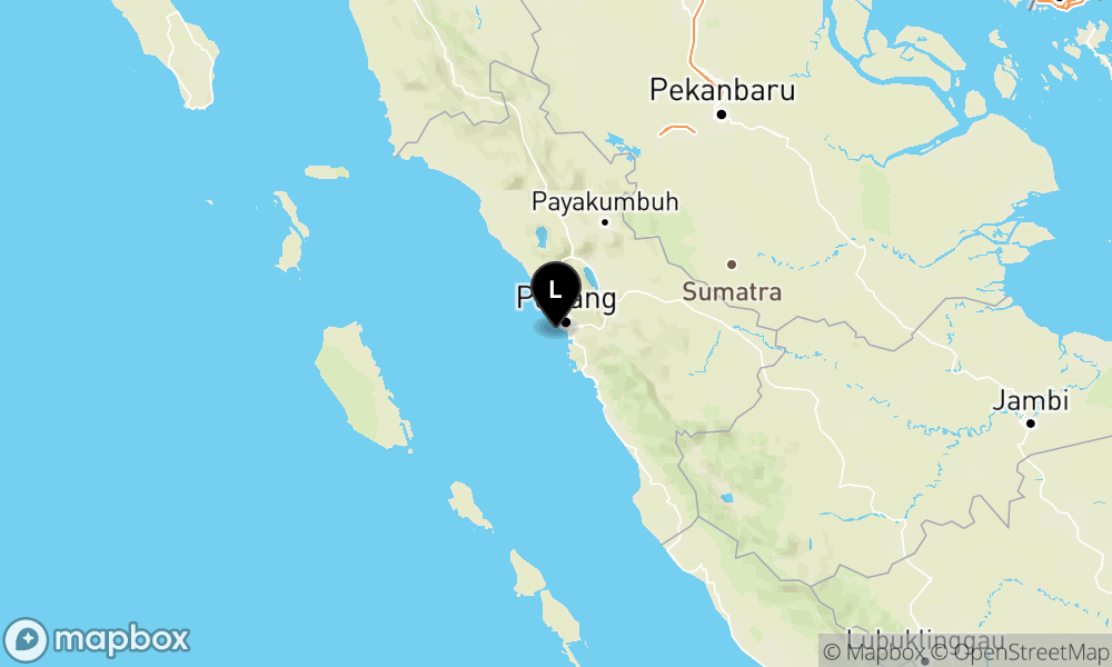 Peta Gempa Pusat gempa berada di darat 10 km BaratDaya Padang