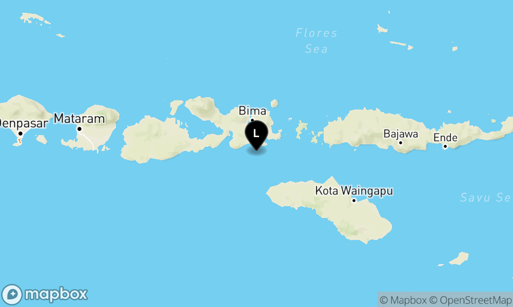 Peta Gempa Pusat gempa berada di Laut 54 Tenggara Kota Bima