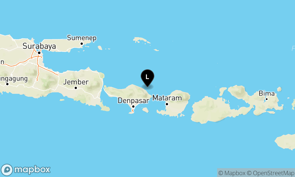 Peta Gempa Pusat gempa berada di laut 20 km timurlaut Karangasem
