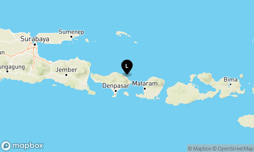 Peta Gempa Pusat gempa berada di laut 16 km timur laut Karangasem