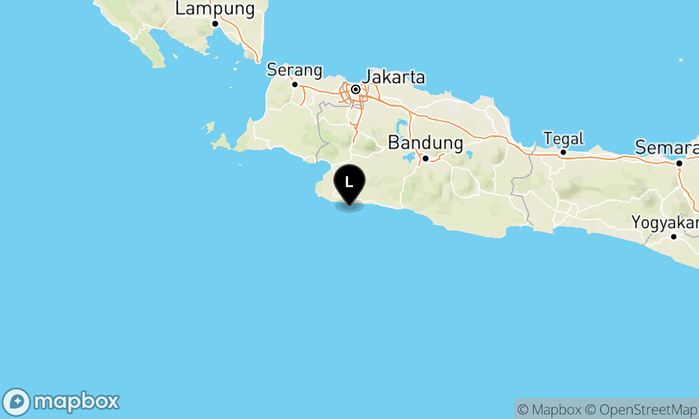 Peta Gempa Pusat gempa berada di laut 61 km Tenggara Kab. Sukabumi