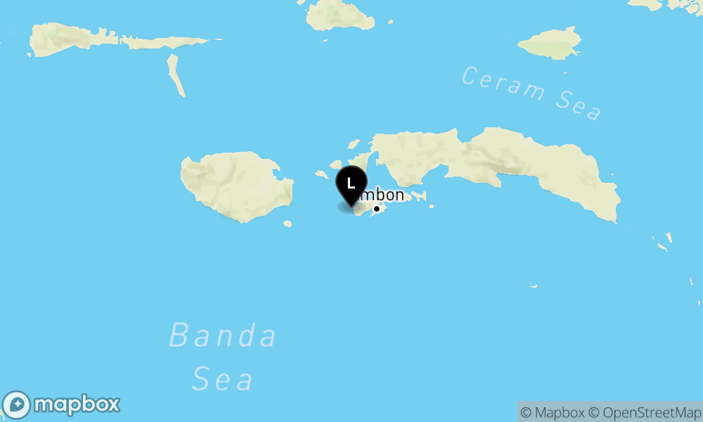 Peta Gempa Pusat gempa berada di laut 31 km barat Ambon