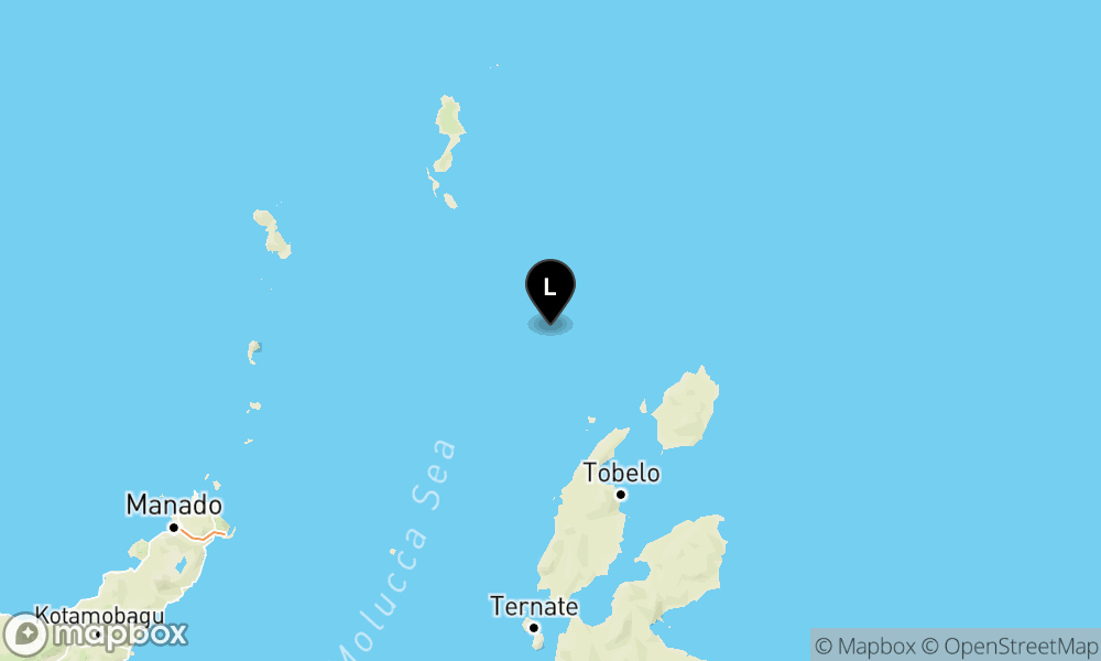 Peta Gempa 127 km BaratLaut DARUBA-MALUT