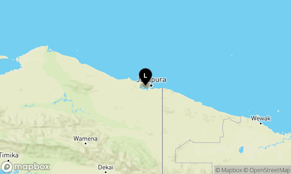 Peta Gempa Pusat gempa berada di darat 7 km BaratDaya Kota Jayapura