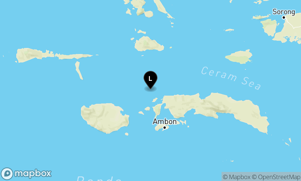 Peta Gempa 55 km BaratLaut SERAMBAGIANBARAT-MALUKU