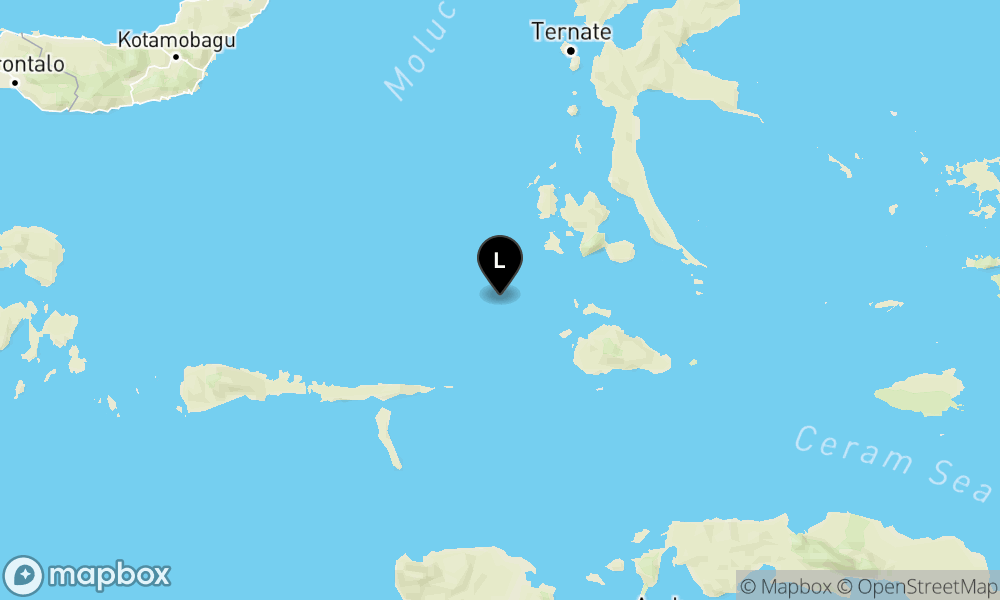 Peta Gempa 92 km BaratDaya LABUHA-MALUT