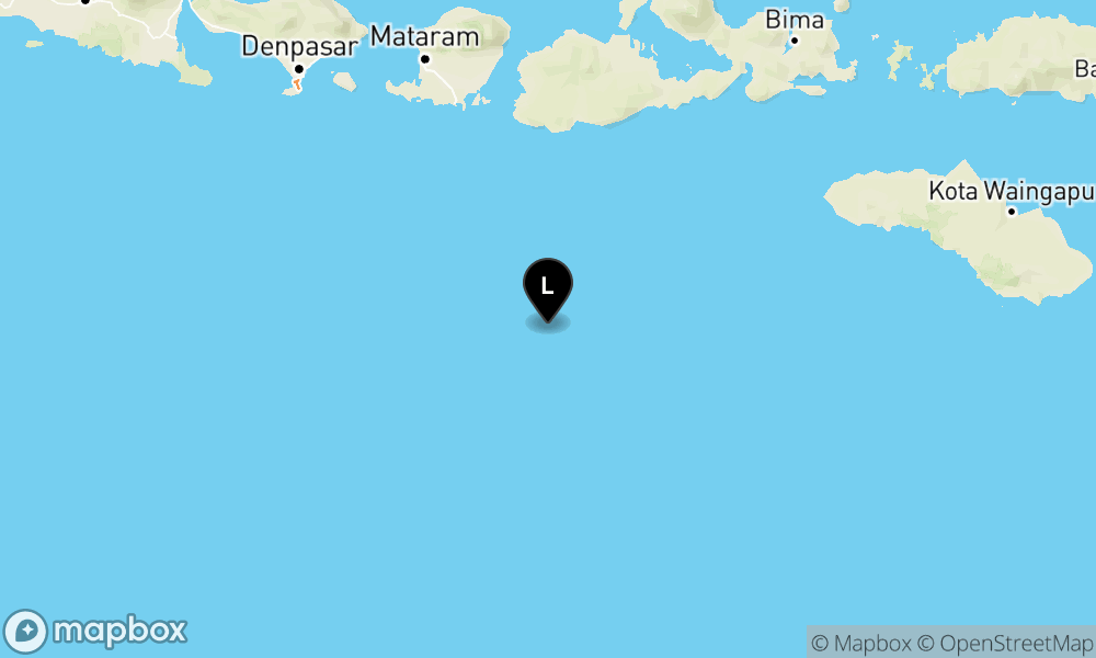 Peta Gempa 191 km Tenggara SUMBAWABARAT-NTB