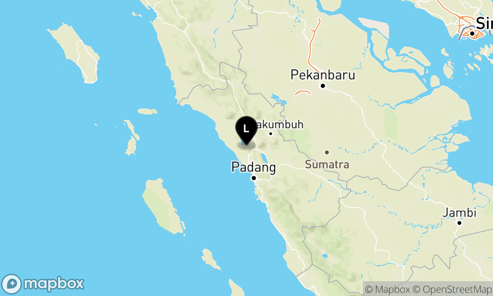 Peta Gempa Pusat gempa berada di darat 15 km BaratLaut Padang Panjang