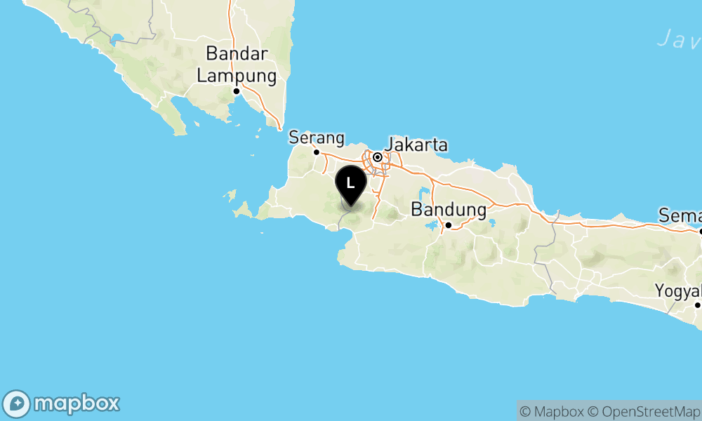 Peta Gempa Pusat gempa berada di darat 25 km Barat Laut Kab. Sukabumi