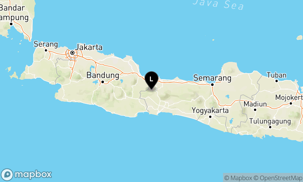Peta Gempa Pusat gempa berada di darat 34 km barat daya Kab. Tegal
