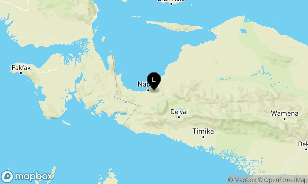 Peta Gempa Pusat gempa berada di darat 17 km Tenggara Nabire