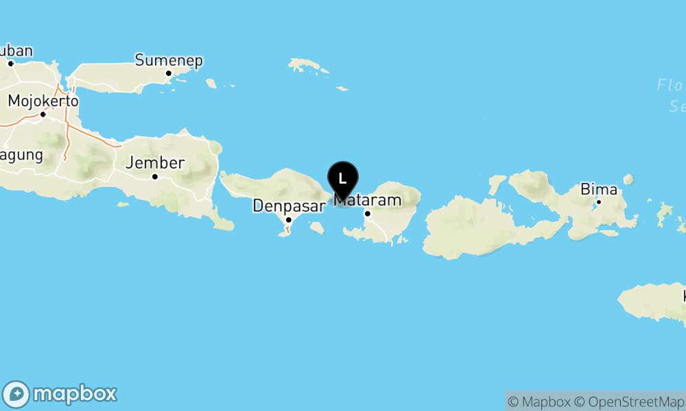 Peta Gempa Pusat gempa berada di laut 37 km Tenggara Karangasem