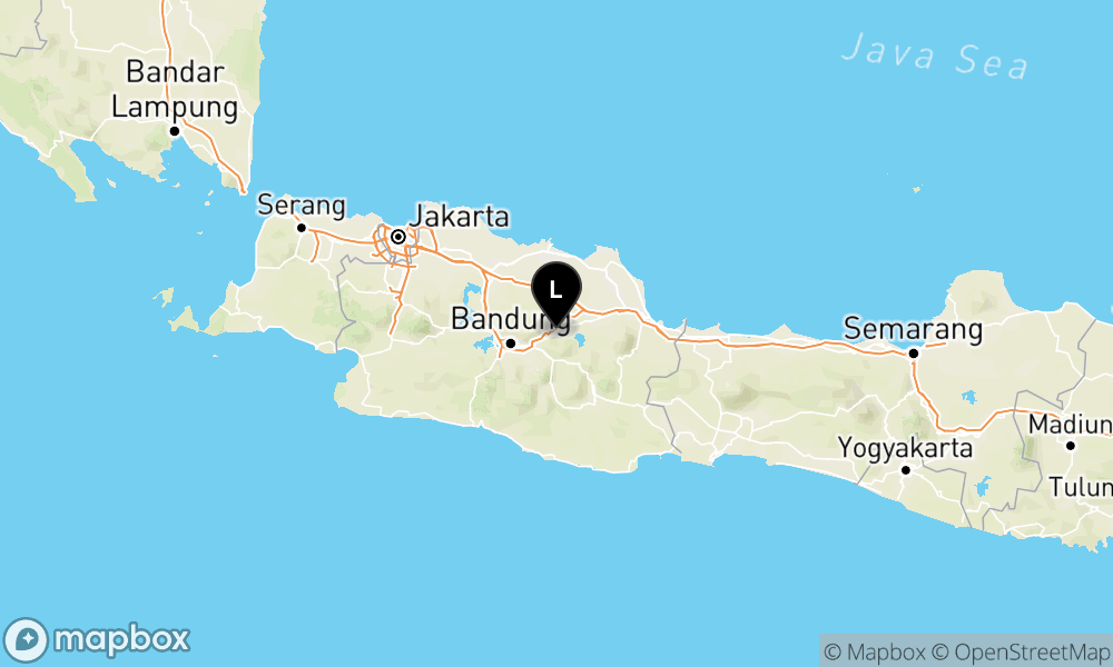 Peta episentrum gempa M4.1 — Pusat gempa berada di darat 1 km Timur Laut Kab.Sumedang