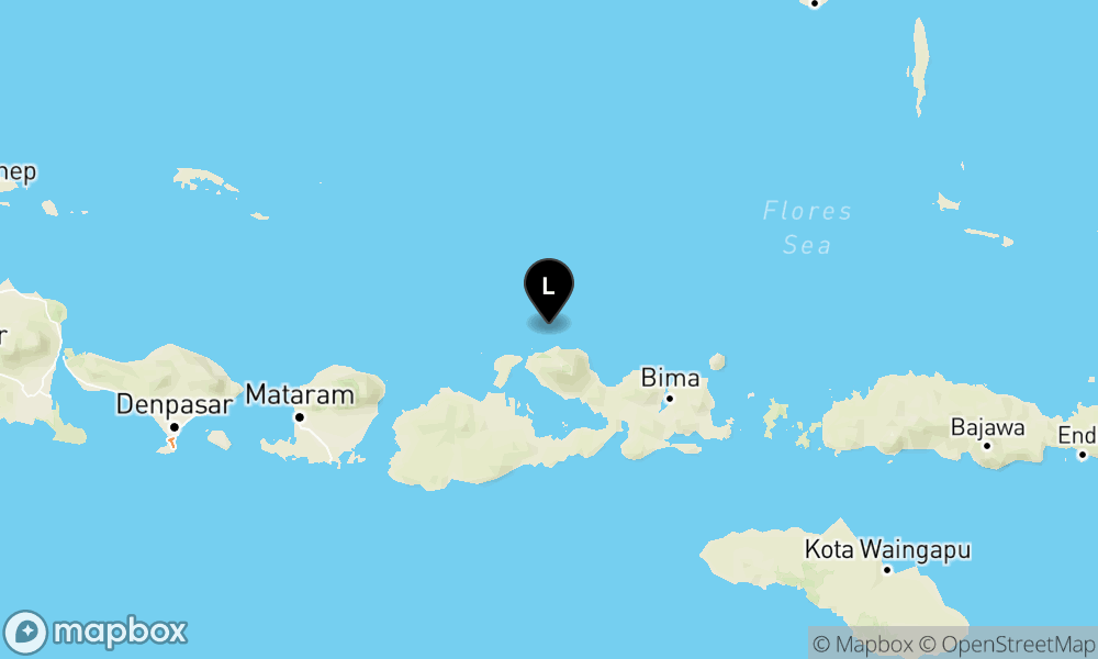 Peta Gempa Pusat gempa berada di laut, 76 km TimurLaut Sumbawa