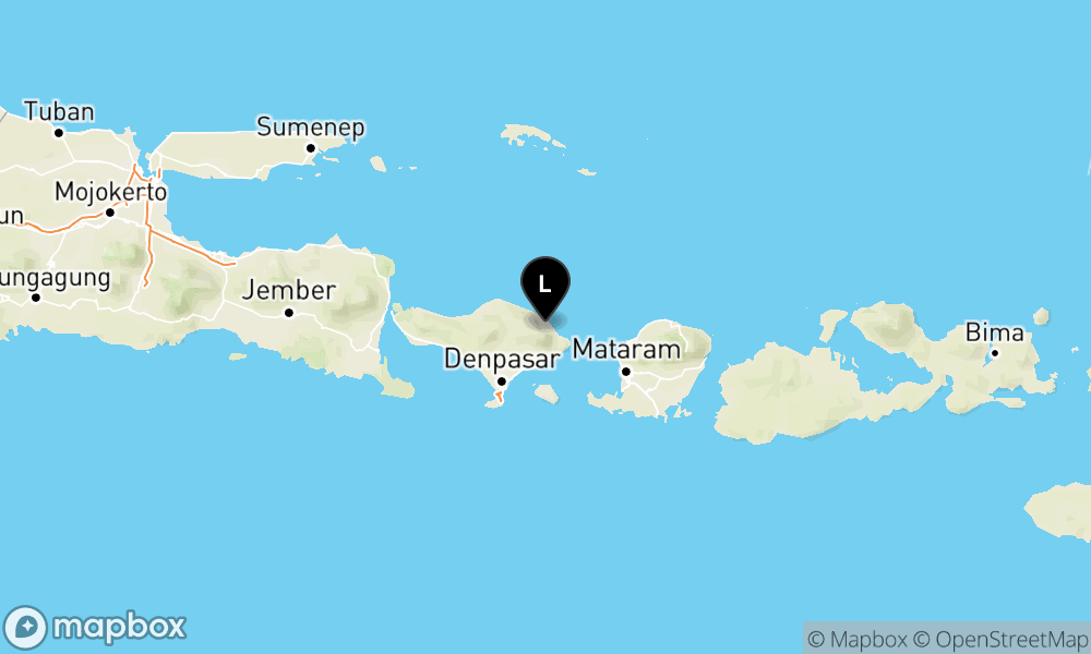 Peta Gempa Pusat gempa berada di darat 8 km TimurLaut Karangasem