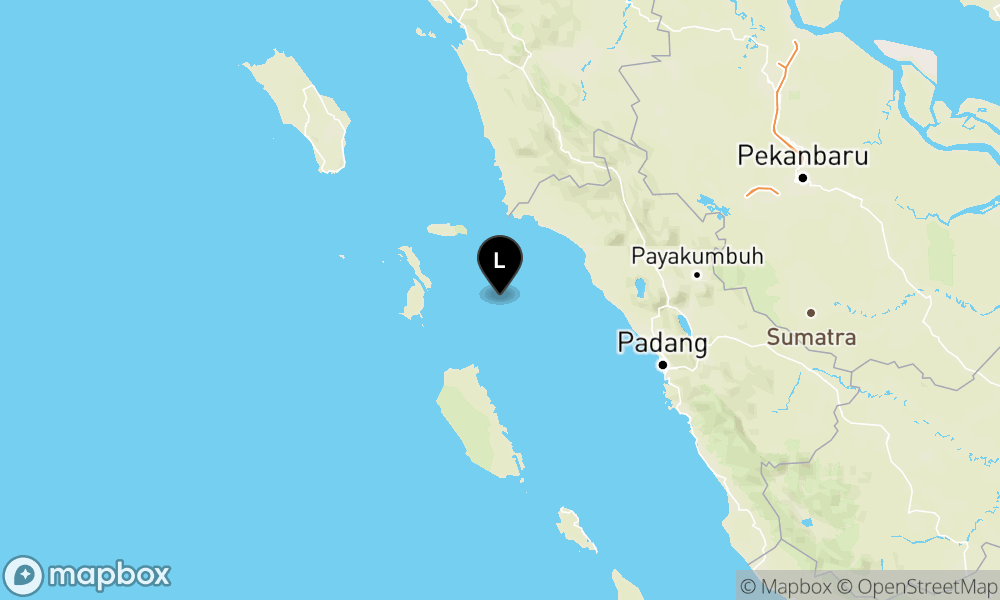 Peta Gempa Pusat gempa berada di laut 75 km Barat Daya Air Bangis- Pasaman Barat