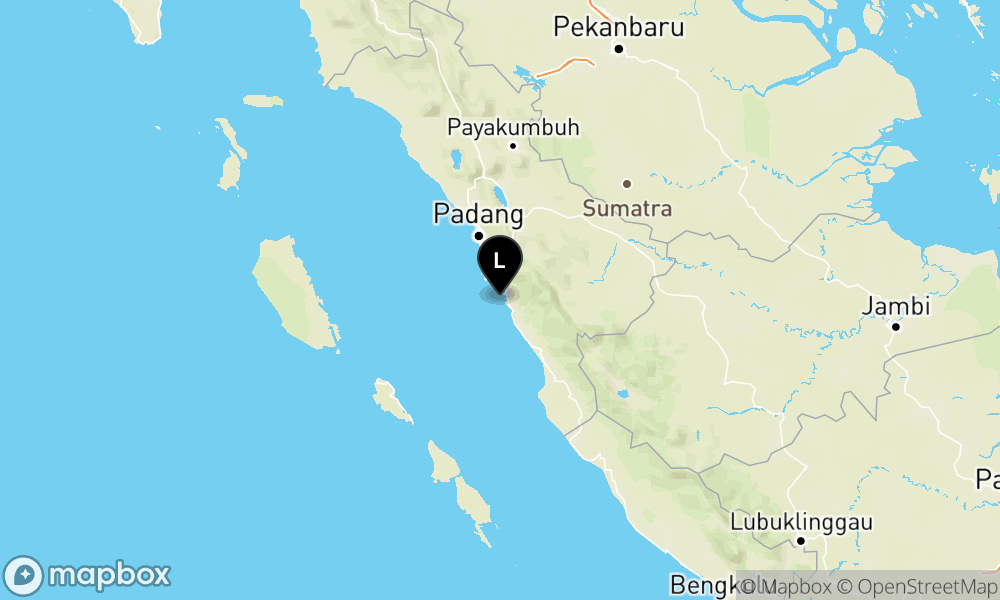 Peta Gempa Pusat gempa berada di laut 9 km BaratDaya Painan