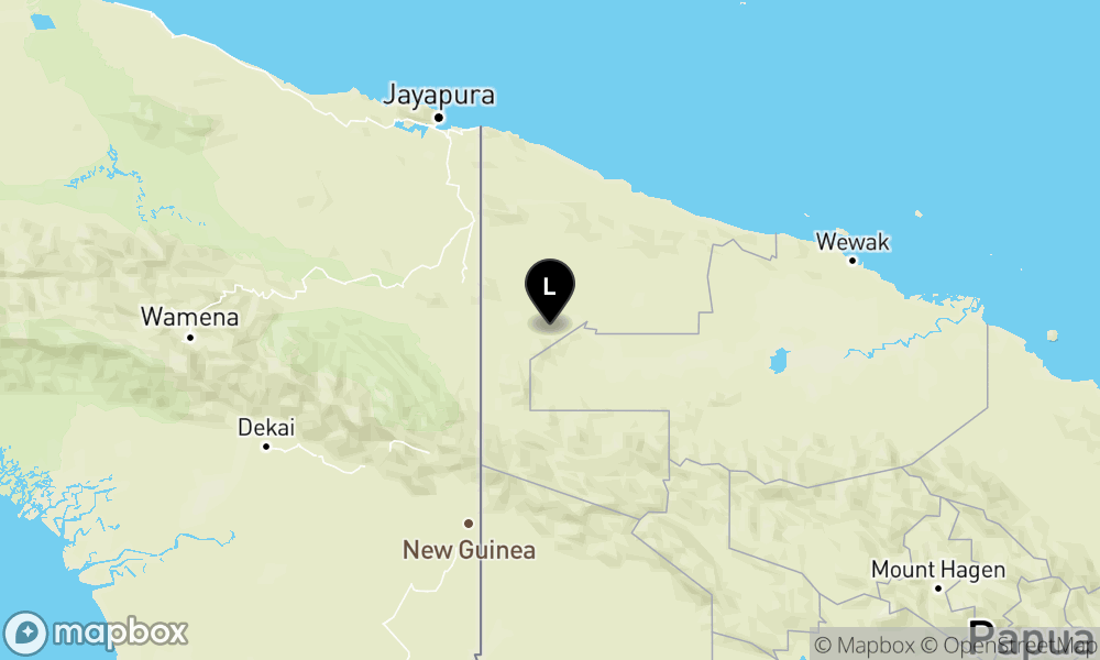 Peta Gempa 111 km Tenggara KEEROM-PAPUA