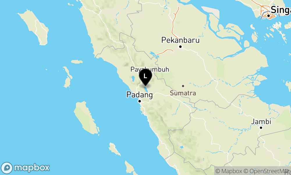 Peta Gempa Pusat gempa berada di darat 14 km Barat Daya Batusangkar - Tanah Datar