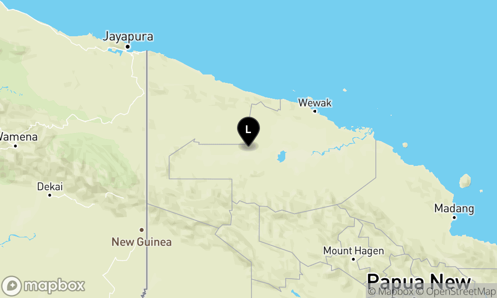 Peta Gempa 129 km BaratDaya WEWAK-PNG