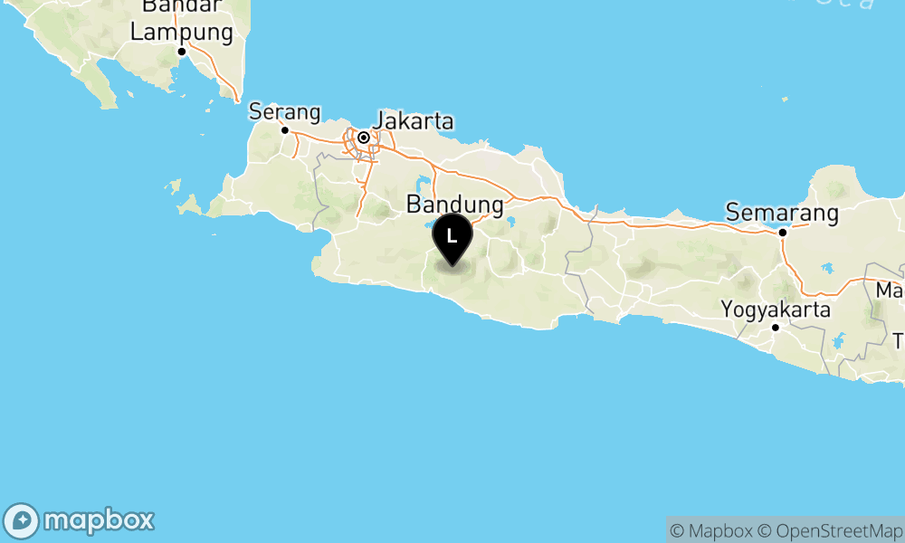 Peta Gempa Pusat gempa berada di darat 33 km Tenggara Kab. Bandung