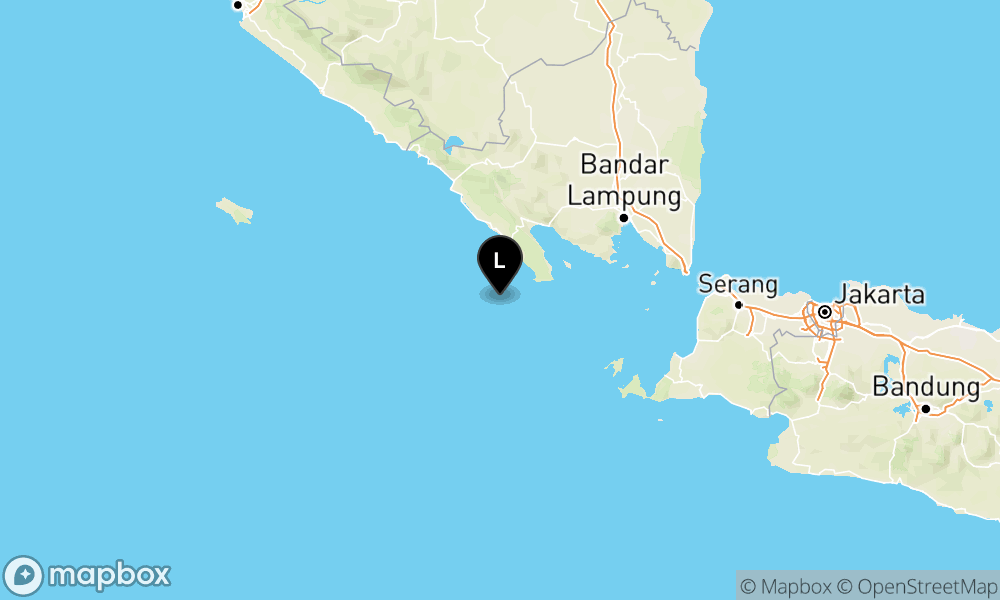 Peta Gempa Pusat gempa berada di laut 78 km BaratDaya Tanggamus