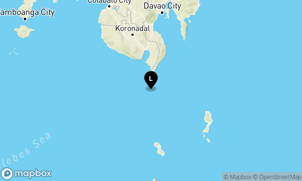 Peta Gempa 163 km BaratLaut TAHUNA-KEP.SANGIHE-SULUT