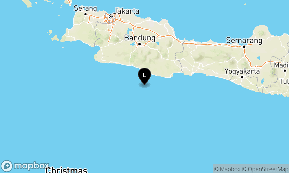 Peta Gempa Pusat gempa berada di laut 87 km BaratDaya Kab. Tasikmalaya
