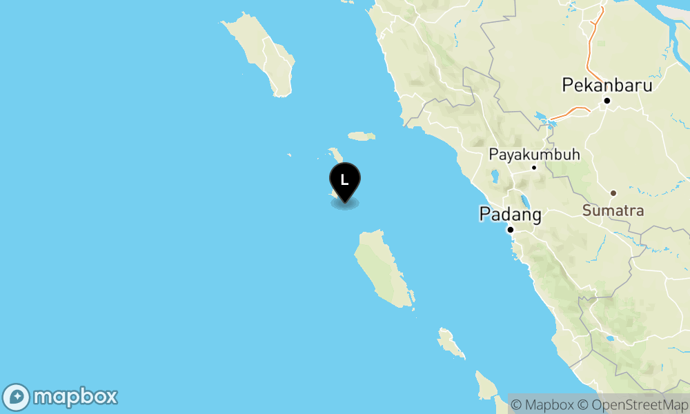 Peta Gempa 157 km Tenggara NIASSELATAN-SUMUT