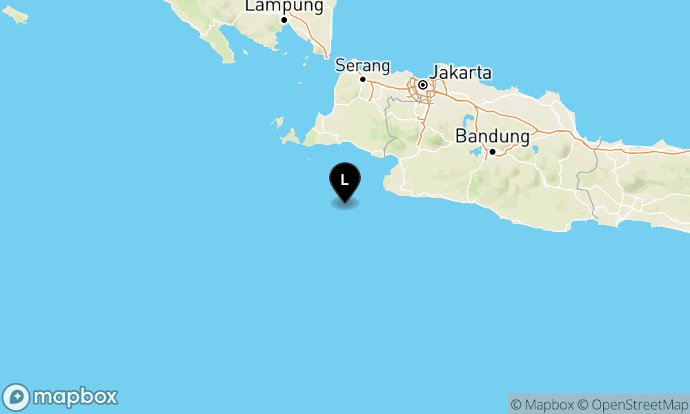 Peta Gempa 75 km BaratDaya BAYAH-BANTEN