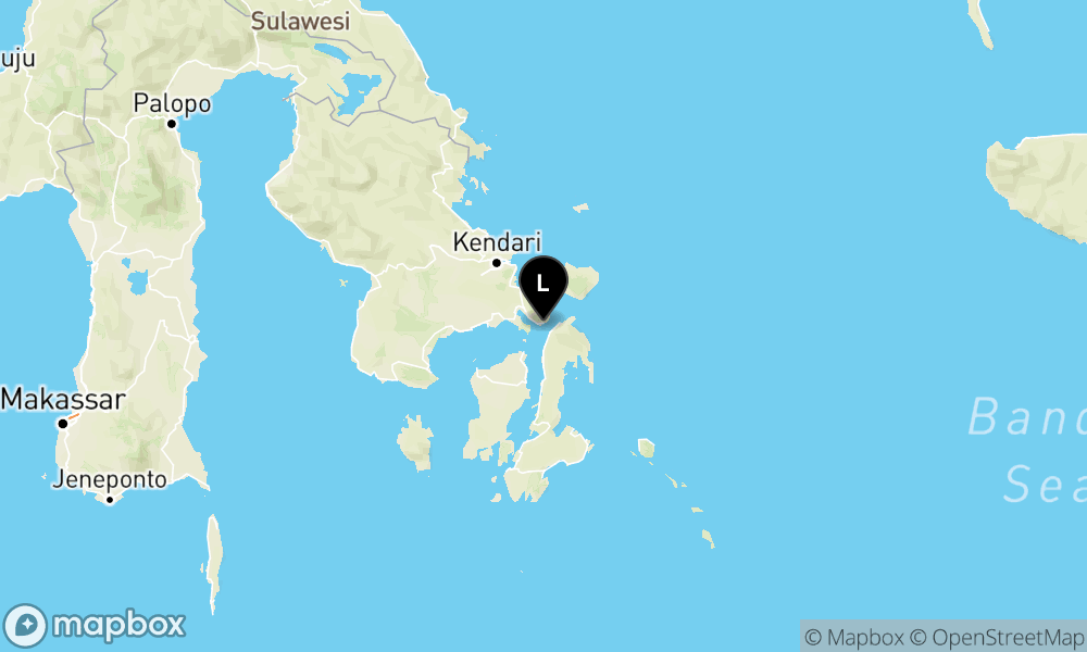Peta Gempa Pusat gempa berada di laut 12 km barat daya Kab. Buton Utara