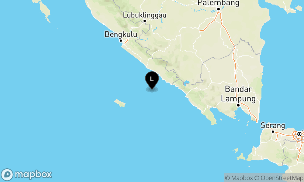 Peta Gempa 45 km BaratDaya KAUR-BENGKULU
