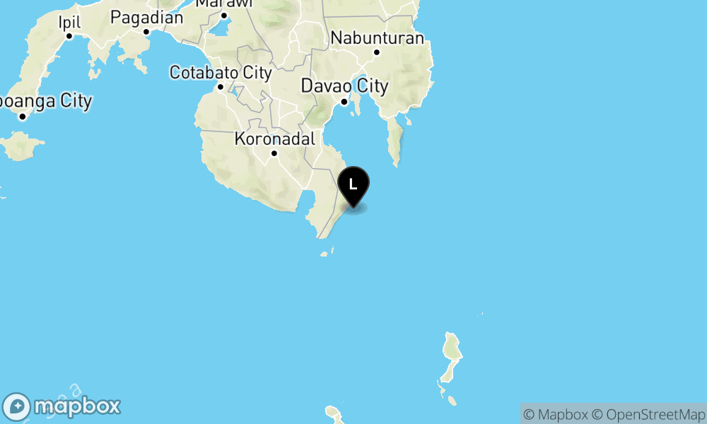 Peta Gempa 195 km BaratLaut PULAUKARATUNG-SULUT