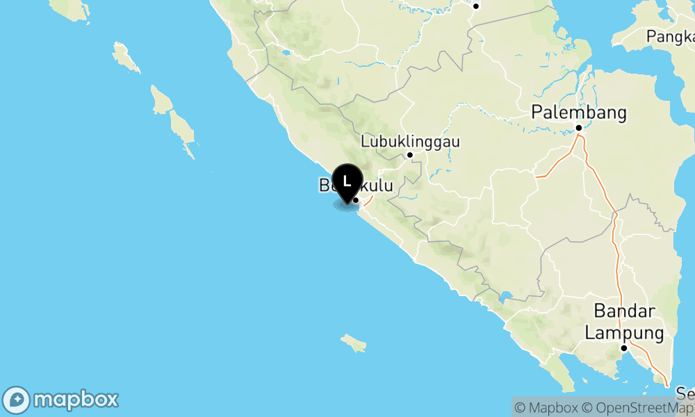 Peta Gempa Pusat gempa berada di laut 32 km BaratDaya Bengkulu Tengah