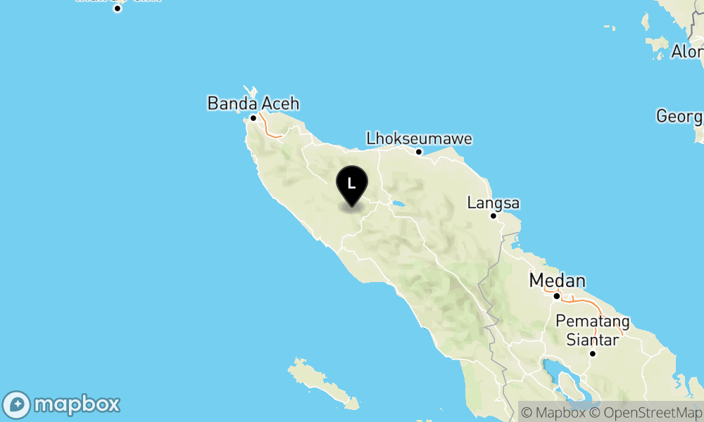 Peta Gempa Pusat gempa berada di darat 34 km Timur Laut Kab. Nagan Raya