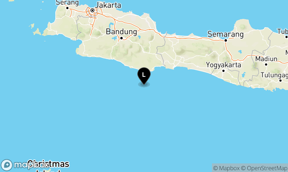 Peta Gempa Pusat gempa berada di laut 64 Km Barat Daya Kab. Pangandaran