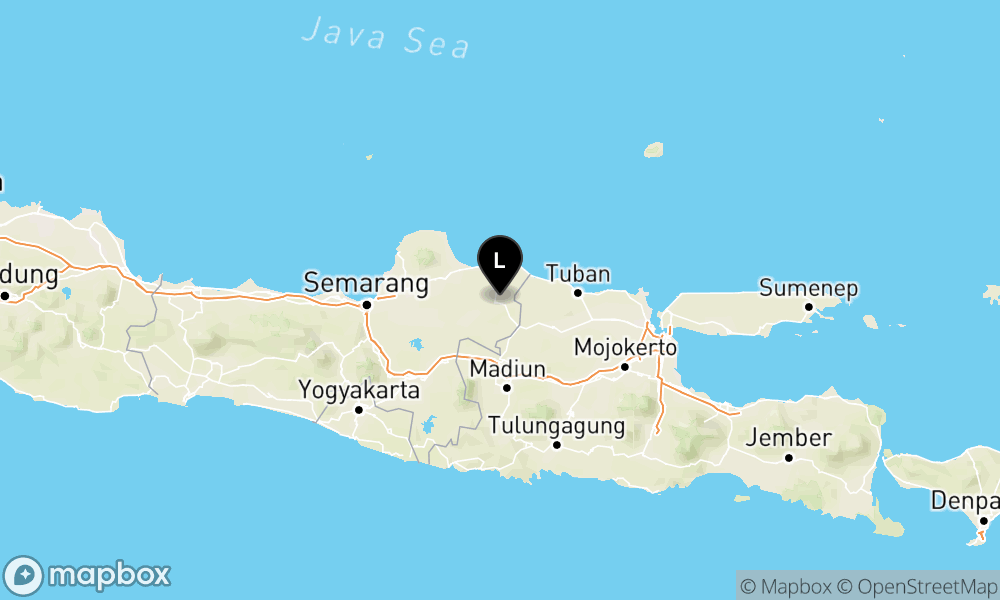 Peta Gempa Pusat gempa berada di darat 5 km TimurLaut Blora