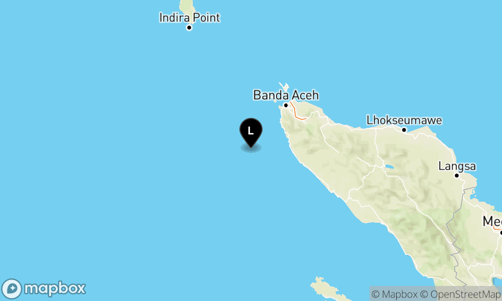 Peta Gempa Pusat gempa berada di laut 92 Km Barat Laut Calang