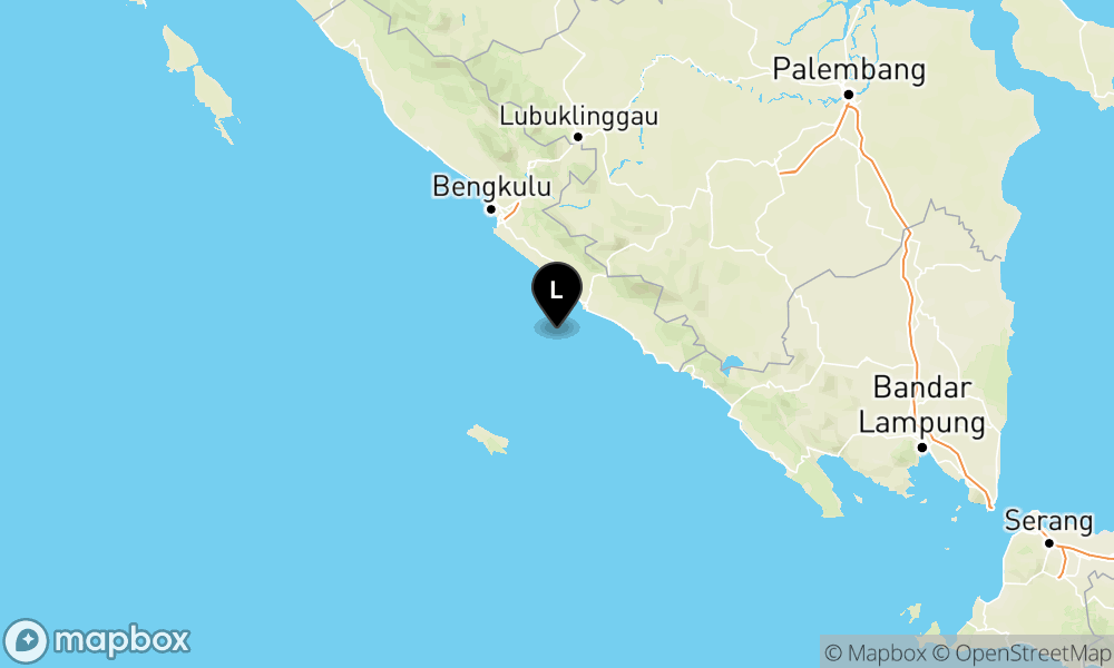Peta Gempa 31 km BaratDaya BENGKULUSELATAN